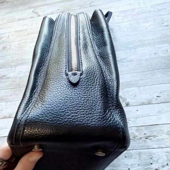 QUINCE Italian Leather Triple Compartment Work Tote Black shoulder bag satchel - Picture 13 of 16